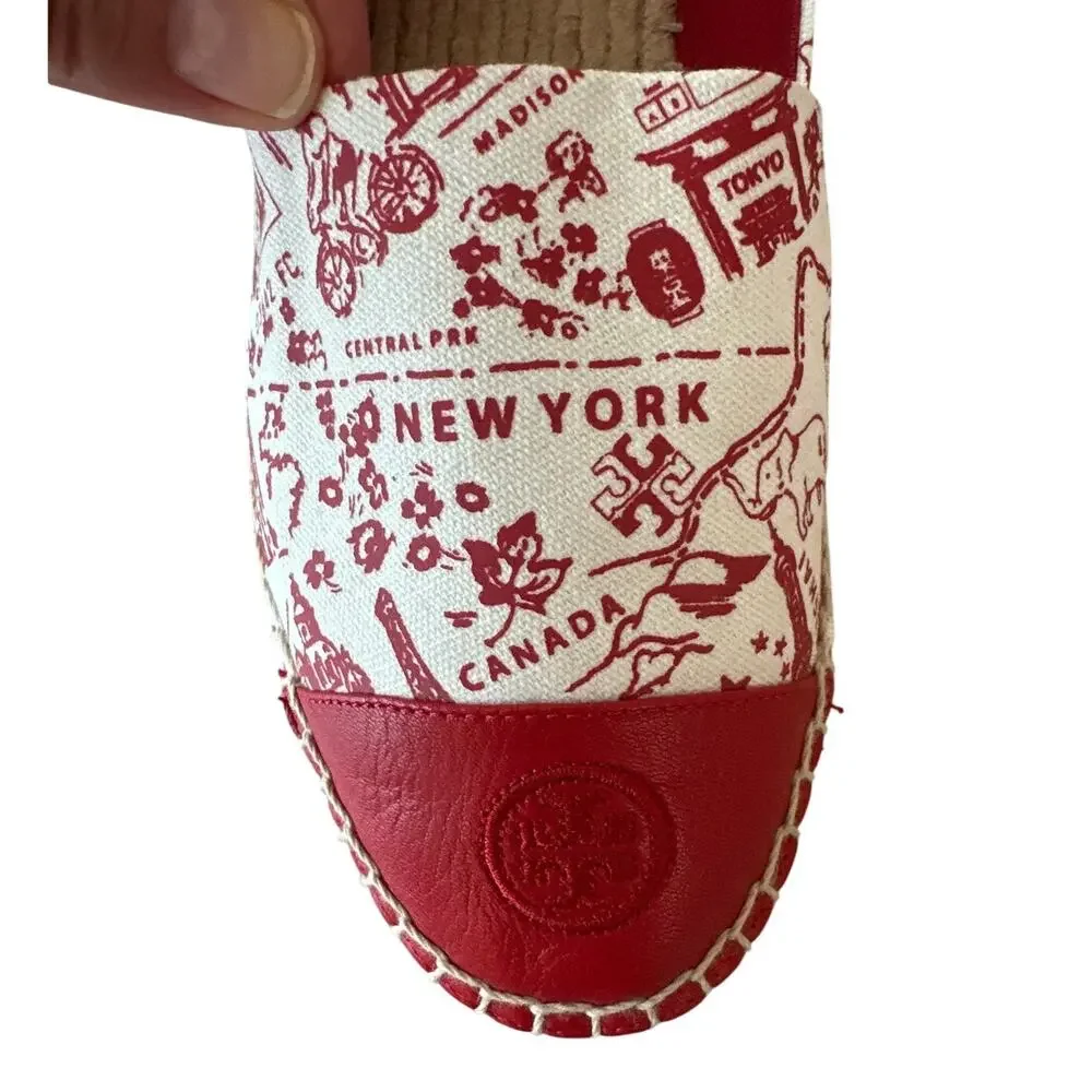 Tory Burch Destination Graphic Print Espadrilles 8.5